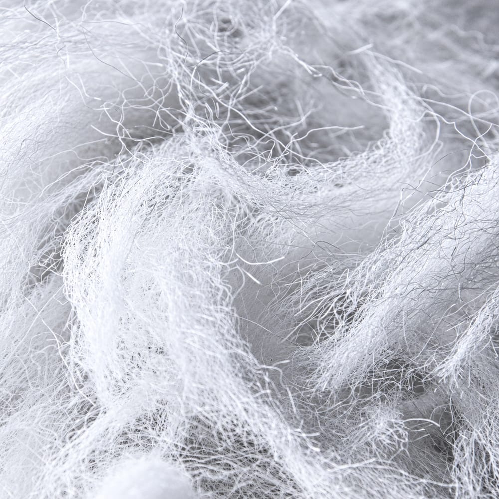 Close-up of PP cotton filter fibres