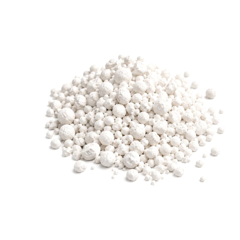 White calcium sulfite granules used in the Muravai shower filter
